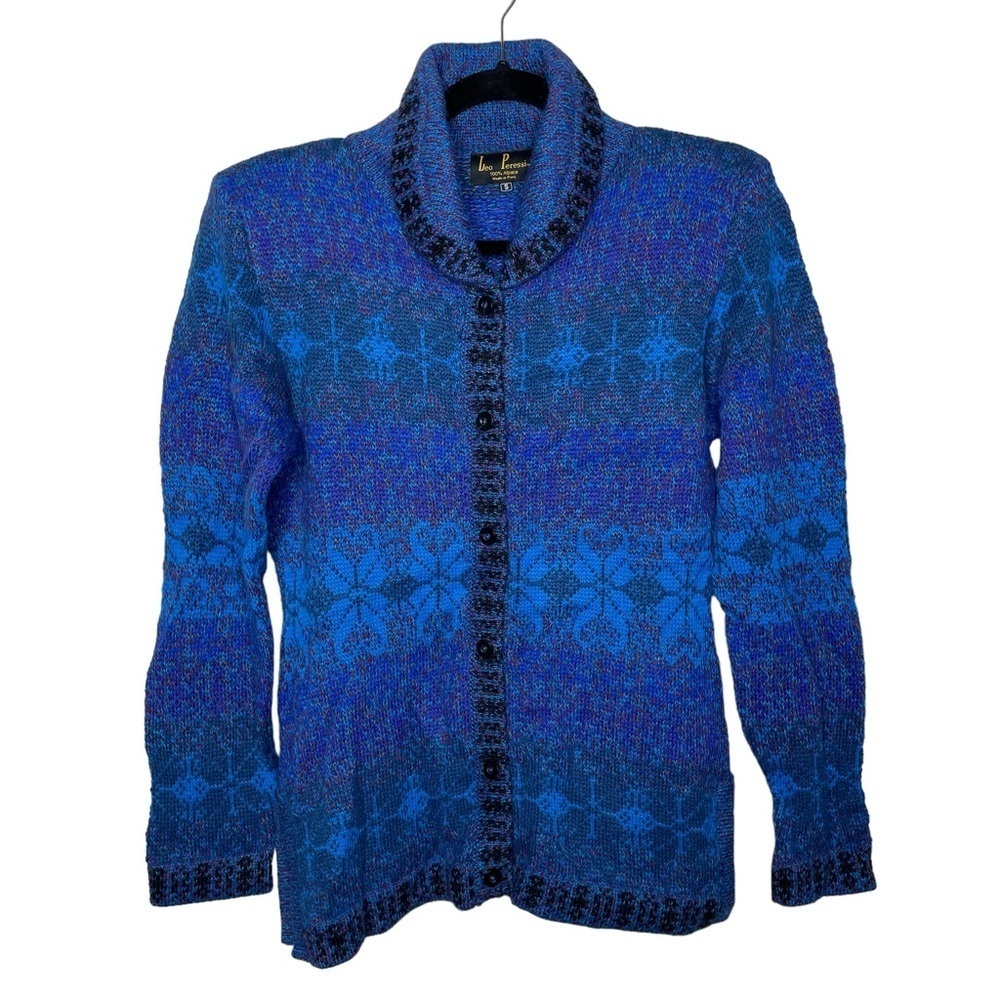 Vintage Leo Peressi 100% Alpaca Hair Button Cardigan Sweater